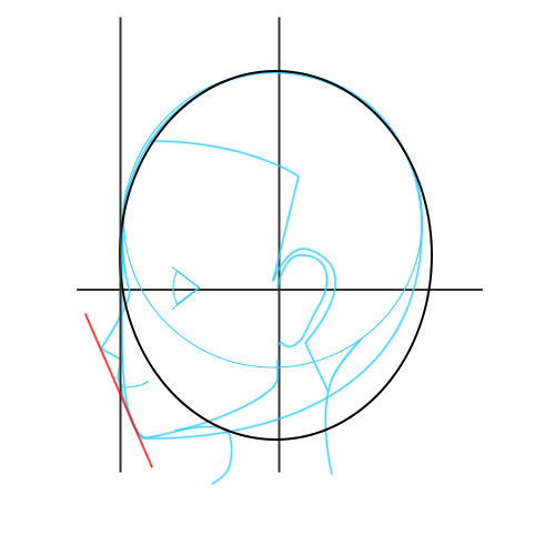 横顔の下絵-01