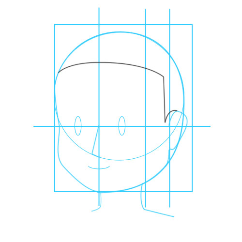 斜めの顔の下絵-10